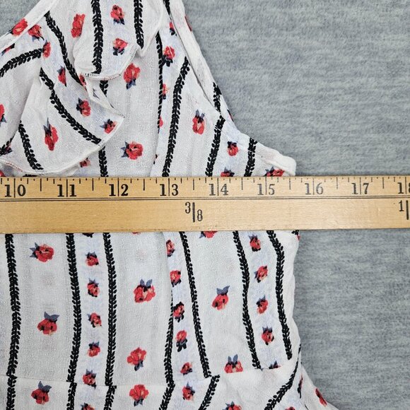 Free People Ivory Combo Love To Floral Printed Crop Tank Top Peplum hem Sz S NEW - Picture 7 of 7